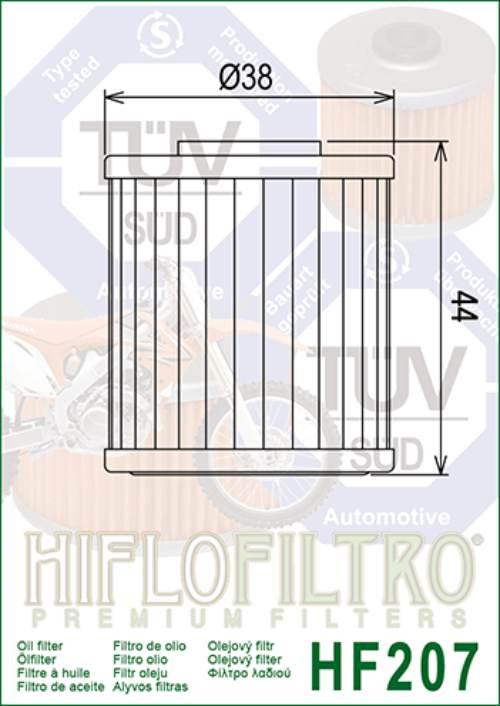 Filtr oleju hiflo hf207 kxf 250 04-24, rmz 250/450 04-24 - zdjęcie 2