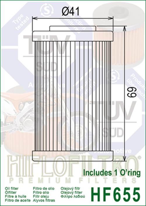 filtr oleju hiflo hf655 sxf/excf 250 '06-'12, exc450/500, husaberg '09-'12 - zdjęcie 2