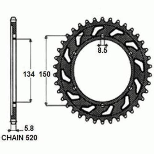 Zebatka napedzana stalowa sunstar sunr1-3619-42