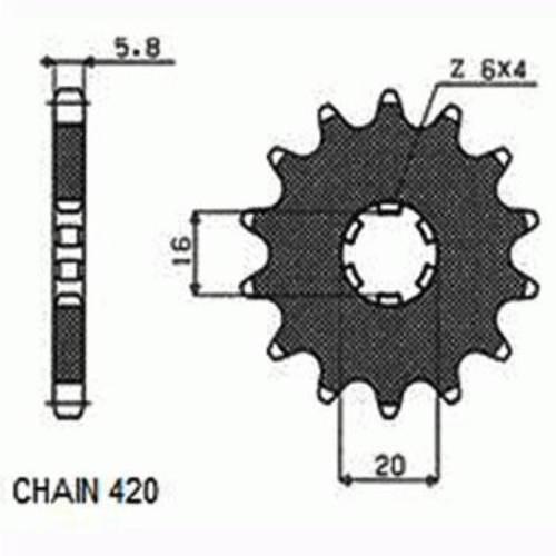 Zebatka napedowa sunstar sunf104-14