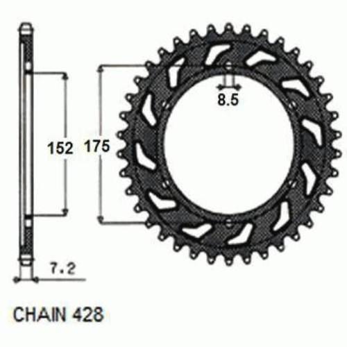 Zebatka napedzana stalowa sunstar sunr1-2682-52 (wycofana z produkcji)