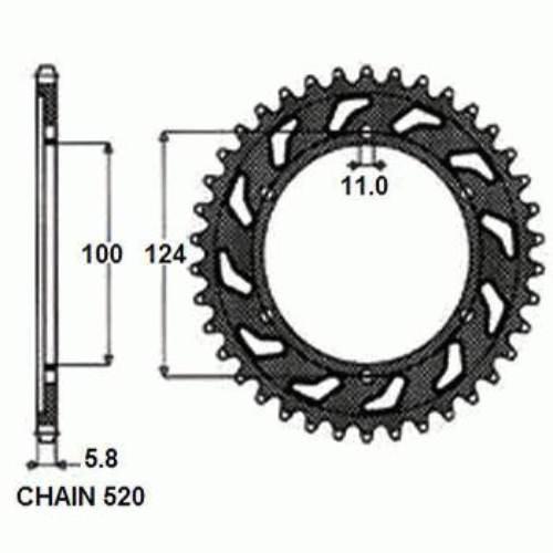 Zebatka napedzana stalowa sunstar sunr1-3435-48