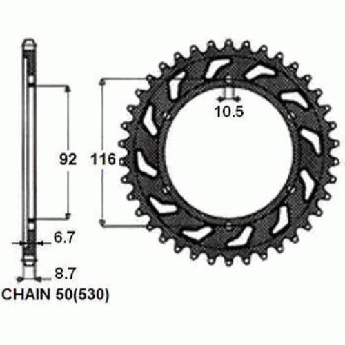 Zebatka napedzana stalowa sunstar sunr1-5405-41