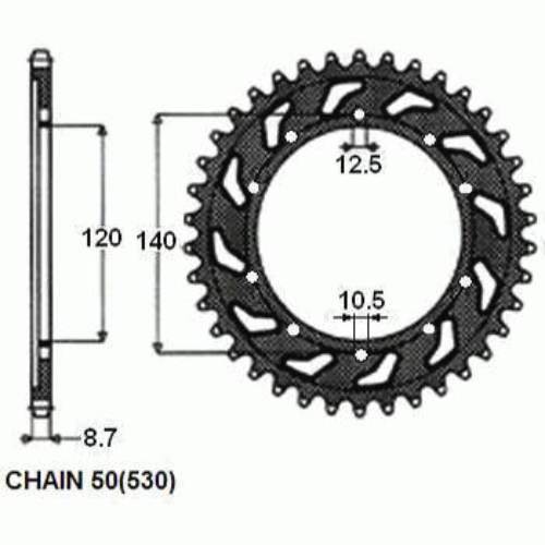 Zebatka napedzana stalowa sunstar sunr1-5500-40