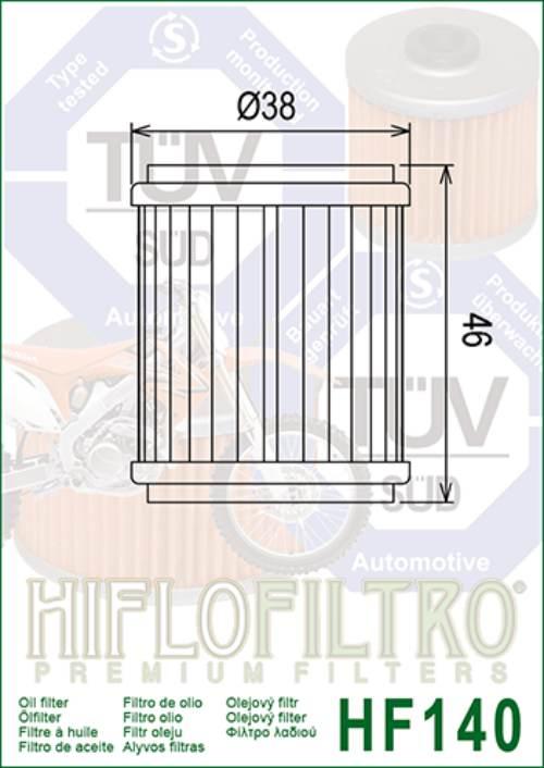 Filtr oleju hiflo hf140 yamaha yzf 250 '09-'20, mt 125 '15-'19, yzf 450 - zdjęcie 2