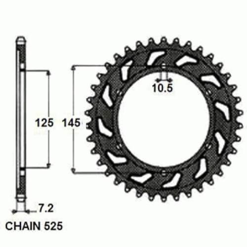 Zebatka napedzana stalowa sunstar sunr1-4544-42