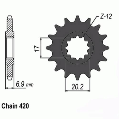 Zębatka zdawcza rieju z10 6mm łańcuch 415 0/000.320.0041 - zdjęcie 2