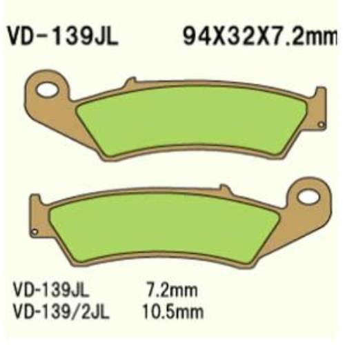 Klocki hamulcowe vesrah sintered metal vd-139jl (fa125hh)