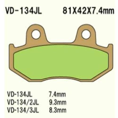 Klocki hamulcowe vesrah sintered metal vd-134/2jl (fa323/2hh)
