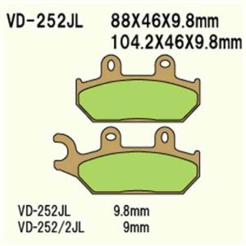 Klocki hamulcowe vesrah sintered metal vd-252jl
