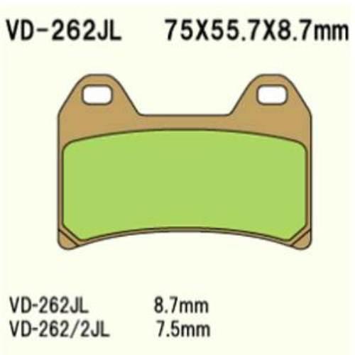 Klocki hamulcowe vesrah sintered metal vd-262jl