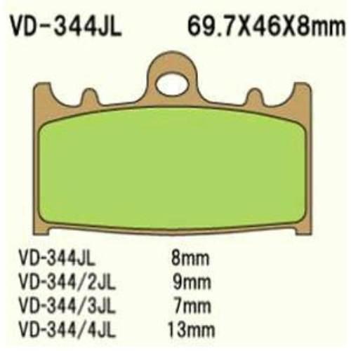 Klocki hamulcowe vesrah sintered metal vd-344/2jl (fa158hh 715cm55)