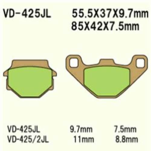 Klocki hamulcowe vesrah sintered metal vd-425jl