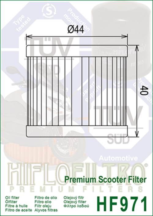 Filtr oleju hiflo hf971 honda fsc 400/600 silver wing, sh 300 - zdjęcie 2