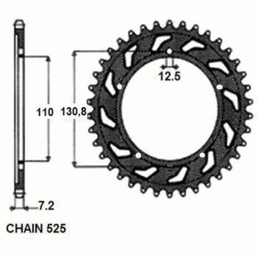 Zebatka napedzana stalowa sunstar sunr1-4467-44