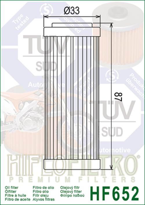 Filtr oleju hiflo hf652 ktm exc sxf 350/ 400/ 450/ 503/ 530 - zdjęcie 2