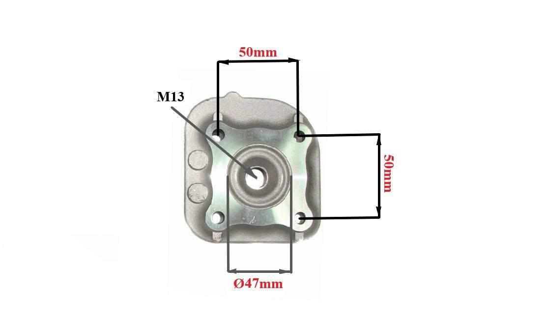 Głowica cylindra 50 ccm 2t 47 mm a/c minarelli horizontal keeway - zdjęcie 2