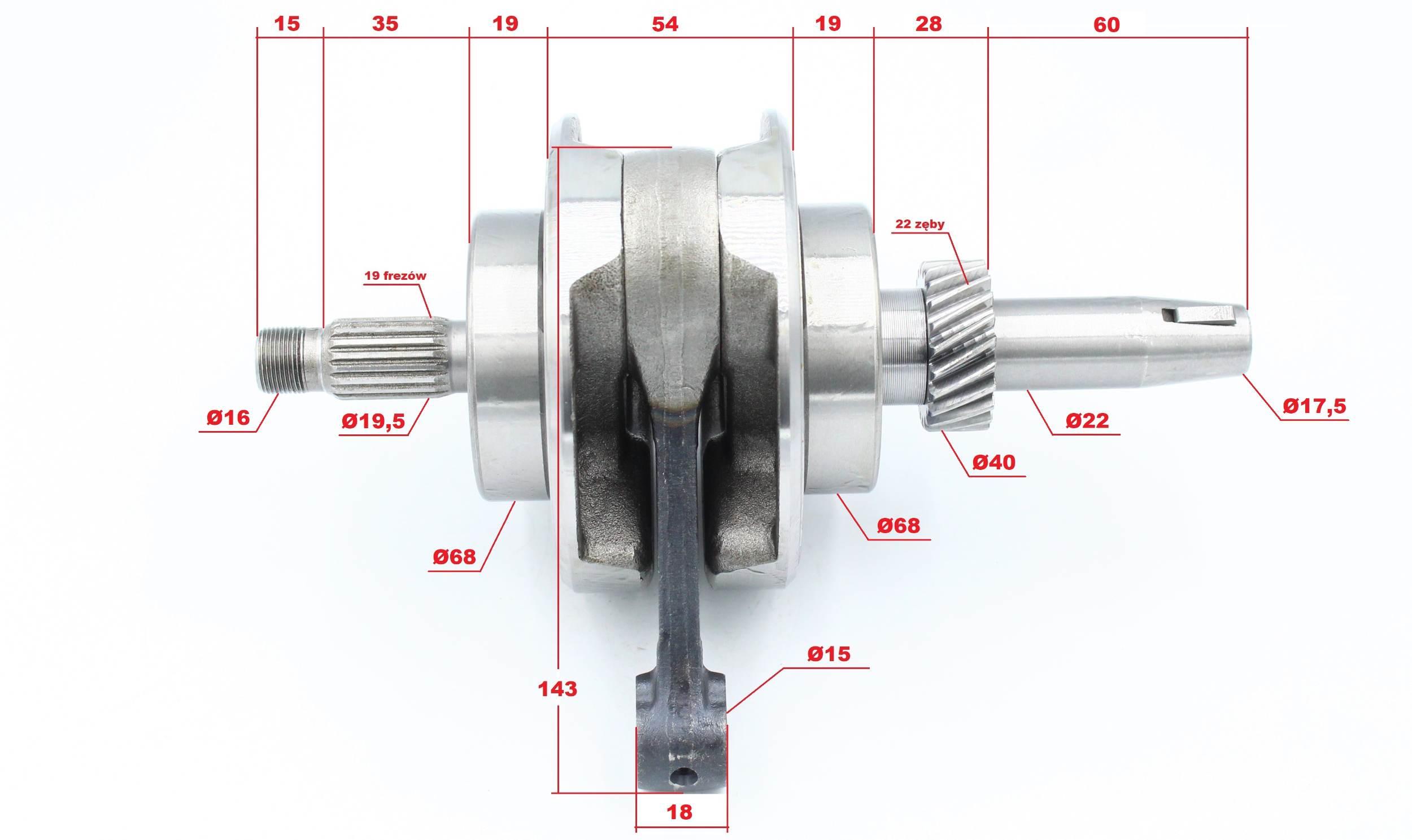 Wał korbowy power force z łożyskami bashan 200/250cc bas12-018 - zdjęcie 3