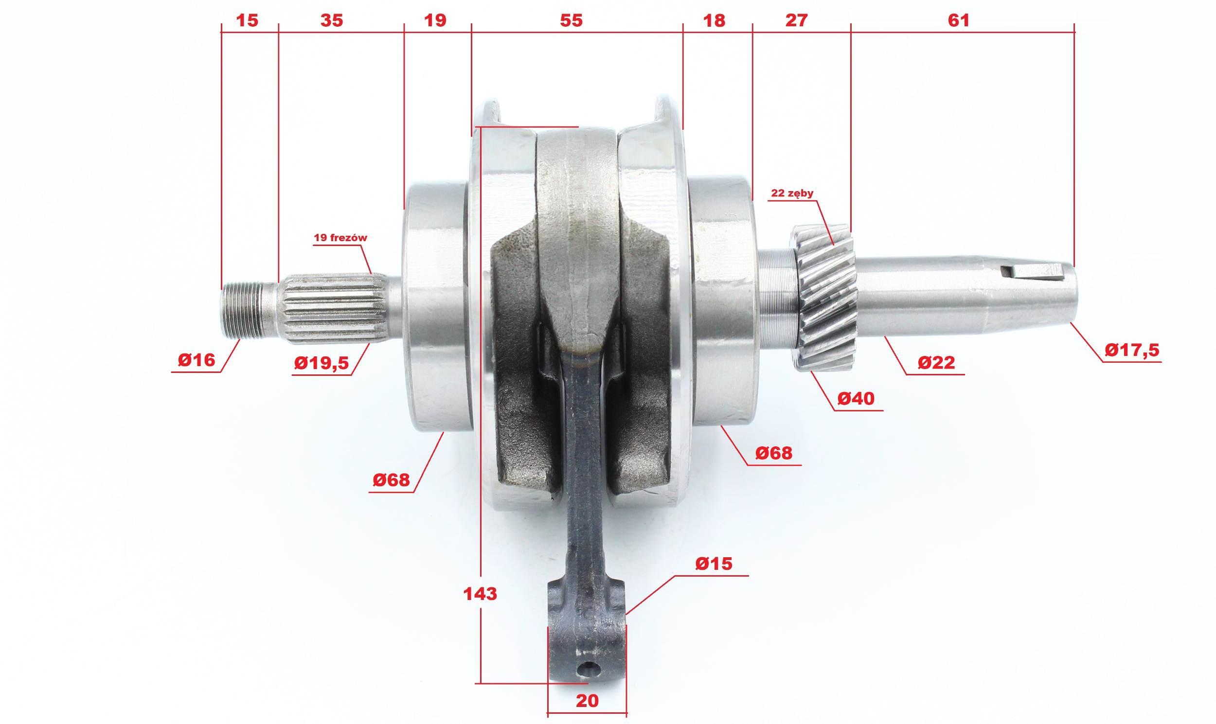 Wał Korbowy Power Force Z Łożyskami Bashan 200/250cc Bas12-018 - zdjęcie 4