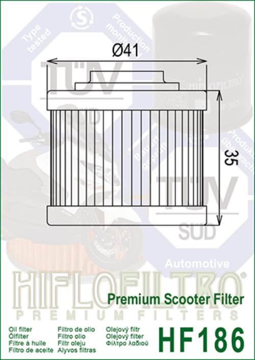 Filtr oleju hiflo hf186 aprilia scarabeo 125/200 - zdjęcie 2