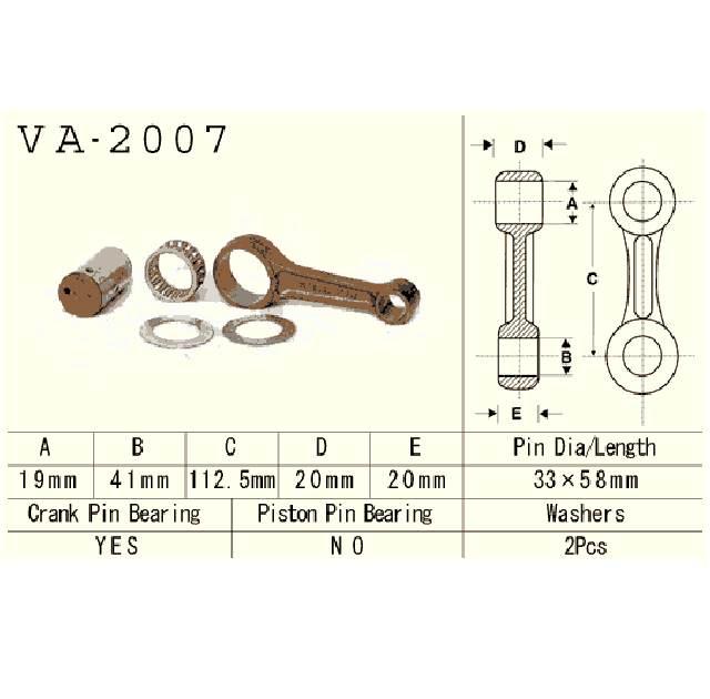Vesrah - korbowód yamaha yfm350 raptor 07-13 / warrior 87-04 VA-2007