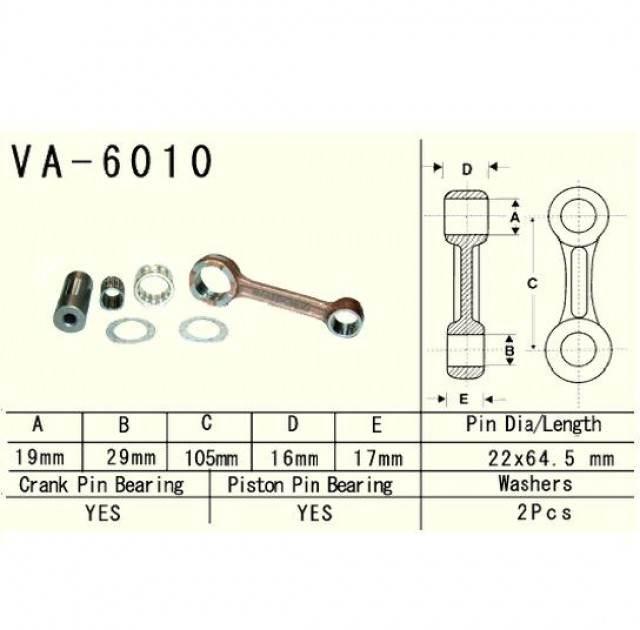Vesrah - korbowód yamaha yz125 01-04r. VA-6010