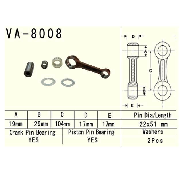 Vesrah - korbowód kawasaki kx125 98-02r VA-8008