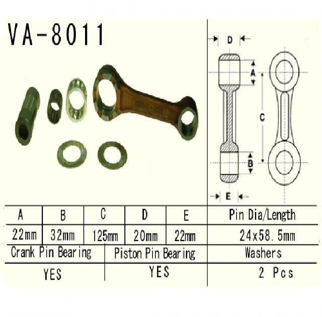 Vesrah - korbowód kawasaki kx250 02-08r. VA-8011