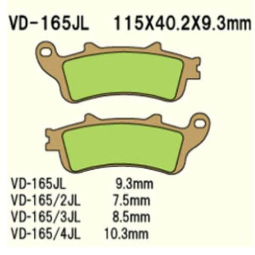 Klocki hamulcowe vesrah sintered metal vd-165/4jl