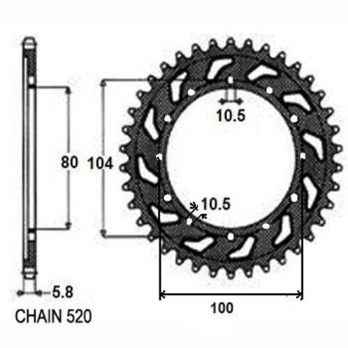 Zebatka napędzana aluminiowa sunstar sunr5-3356-43
