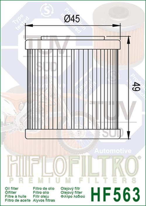 Filtr oleju hiflo hf563 aprilia, husqvarna, swm 300/500 - zdjęcie 2