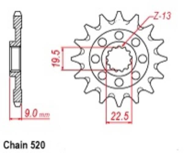 Zebatka napedowa sunstar sunf3c5-13