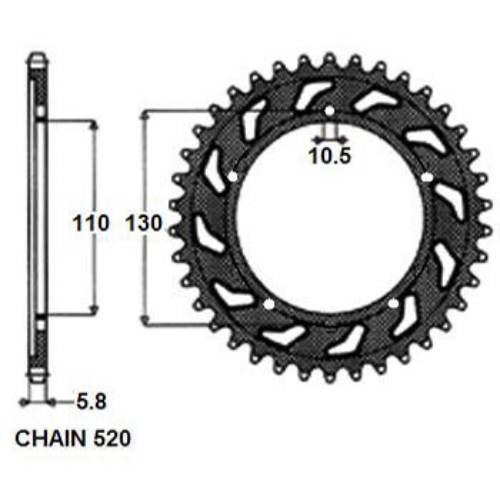 Zebatka napędzana aluminiowa sunstar sunr5-3471-43