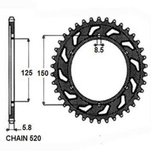 Zebatka napedzana stalowa sunstar sunr1-3547-40