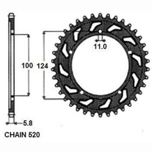 Zebatka napedzana stalowa sunstar sunr1-3437-46
