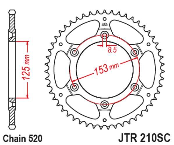 Zebatka napędzana jt jtr210.51sc