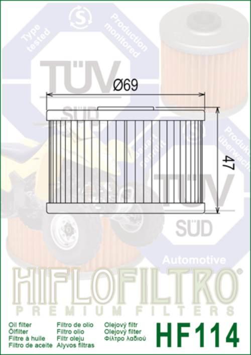 Filtr oleju hiflo hf114 honda trx 420 09-15 - zdjęcie 2