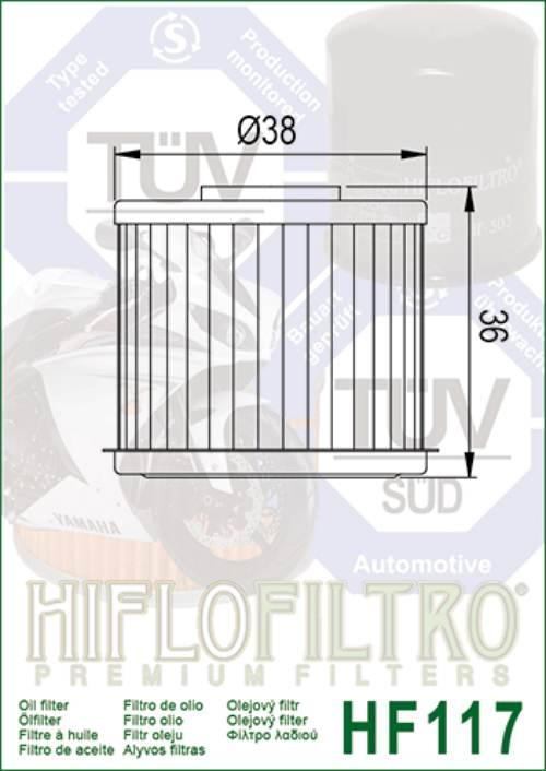 Filtr oleju hiflo hf117 honda nc700s dct 12-14, 750s/x dct 14-23, 750 - zdjęcie 2