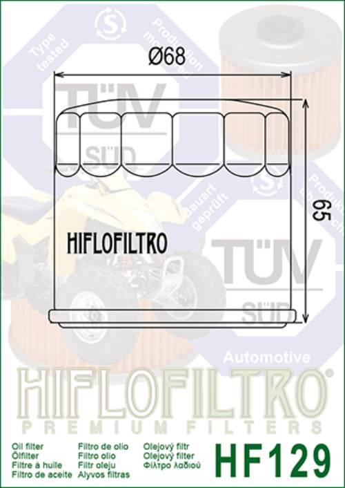 Filtr oleju hiflo hf129 kawasaki kaf820/950 '00-'19 - zdjęcie 2