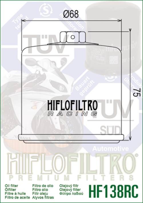 Filtr oleju hiflo hf138rc gsx/gsxr/sv/tl/vz/vs/dl nakretka 17mm - zdjęcie 2