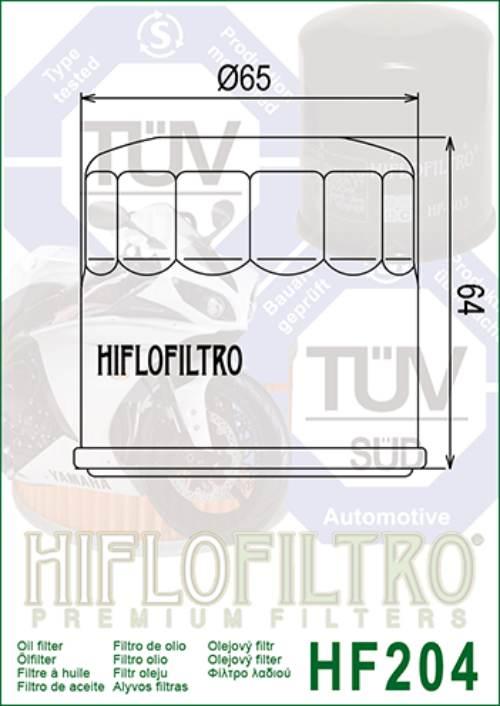 Filtr oleju hiflo hf204c hf 204 honda/ kawasaki/ yamaha - zdjęcie 2