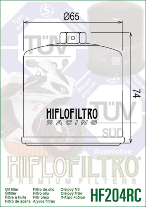 Filtr oleju hiflo hf204rc racing honda/ kawasaki/ yamaha nakrętka 17mm - zdjęcie 2