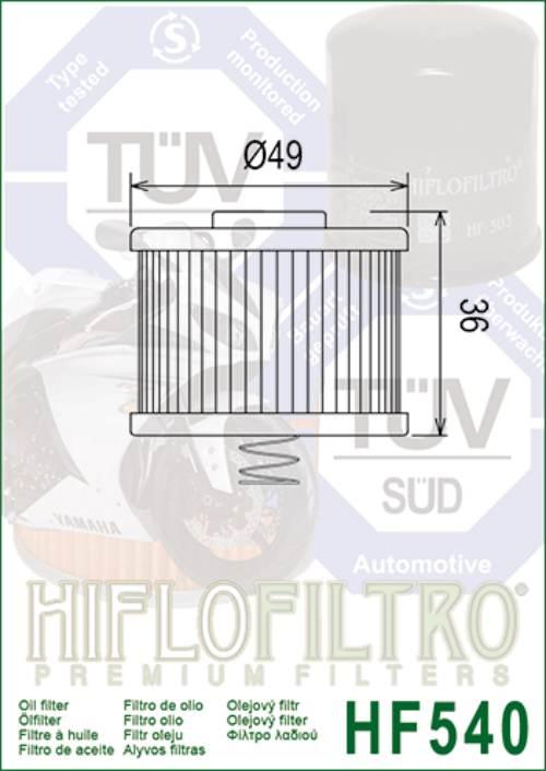 Filtr oleju hiflo hf540 bajaj 100/115/130/135, yamaha ys 125 '18- , fz 16 - zdjęcie 2