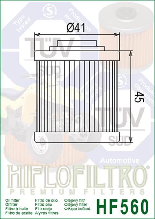 Filtr oleju hiflo hf560 can-am ds 450`08-12 - zdjęcie 2