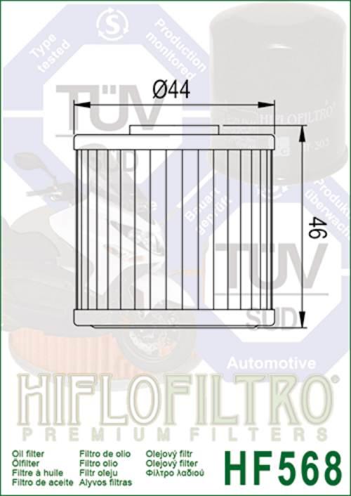 Filtr oleju hiflo hf568 kymco 400i xciting (12-14) - zdjęcie 2