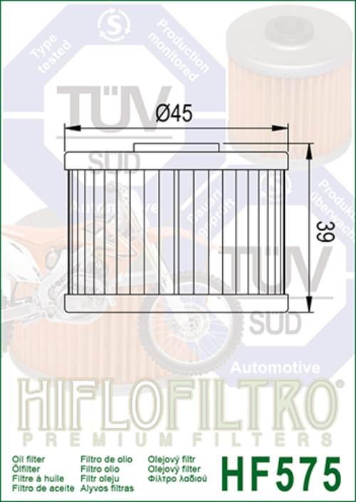 Filtr oleju hiflo hf575 aprilia mxv 450 '08-'15 - zdjęcie 2
