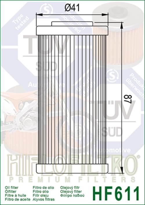 Filtr oleju hiflo hf611 sherco/ husqvarna/ bmw g450x - zdjęcie 2