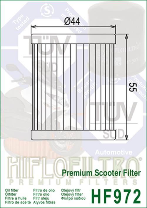 Filtr oleju hiflo hf972 suzuki an 250/400, yamaha yp 400 - zdjęcie 2