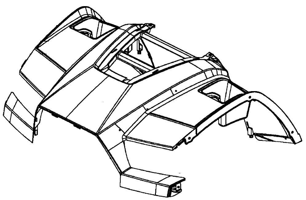 Błotnik przedni kymco mxu 550 (biały) 60100-alc1-e00-hgr