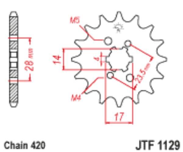 Zebatka napędowa jt jtf1129.14